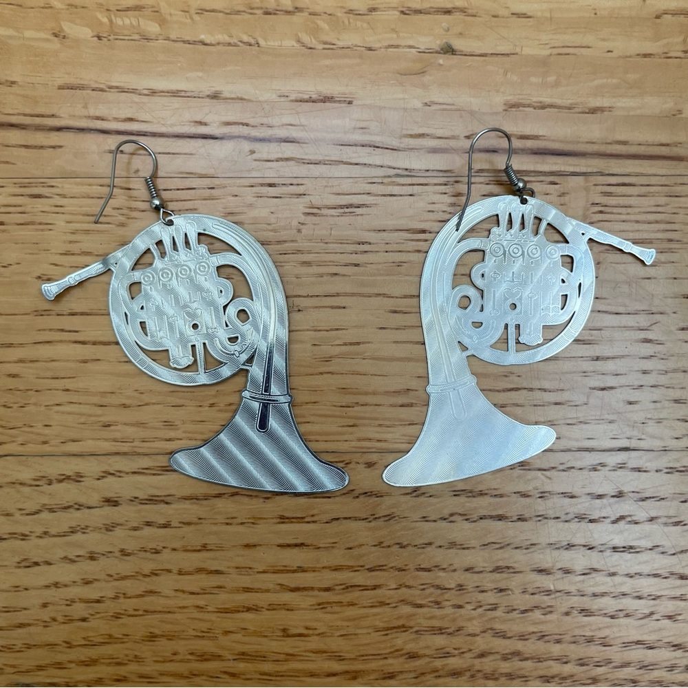 Unique French Horn Earrings
